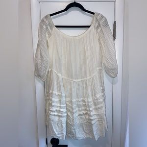 Free People Off the Shoulder White Mini Dress